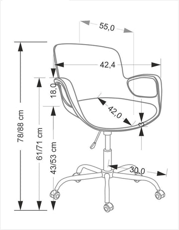 February forgószék (fehér)